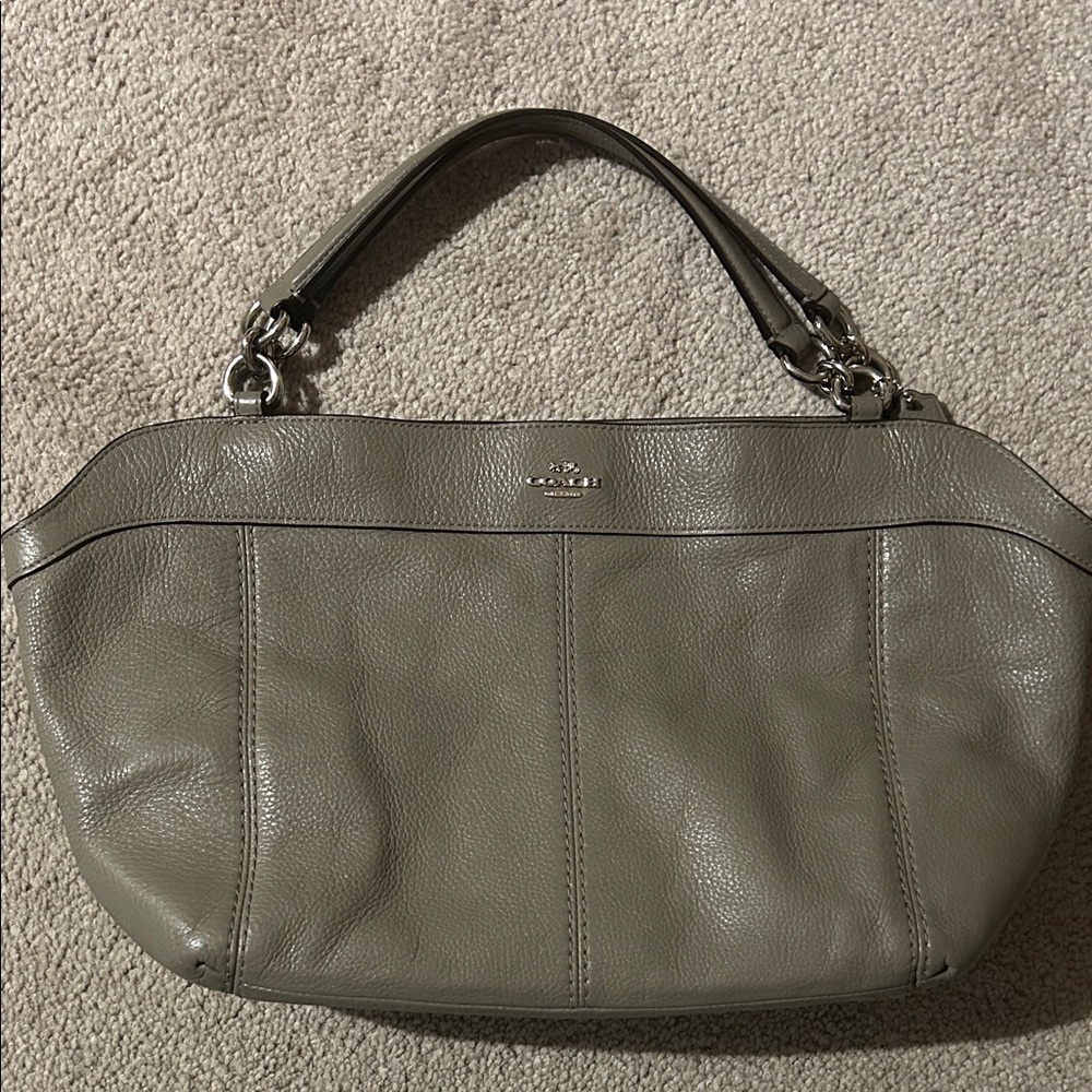 Coach 2017 Lexy Grey Two Way all Leather Bag in Excellent Condition $398 Retail
